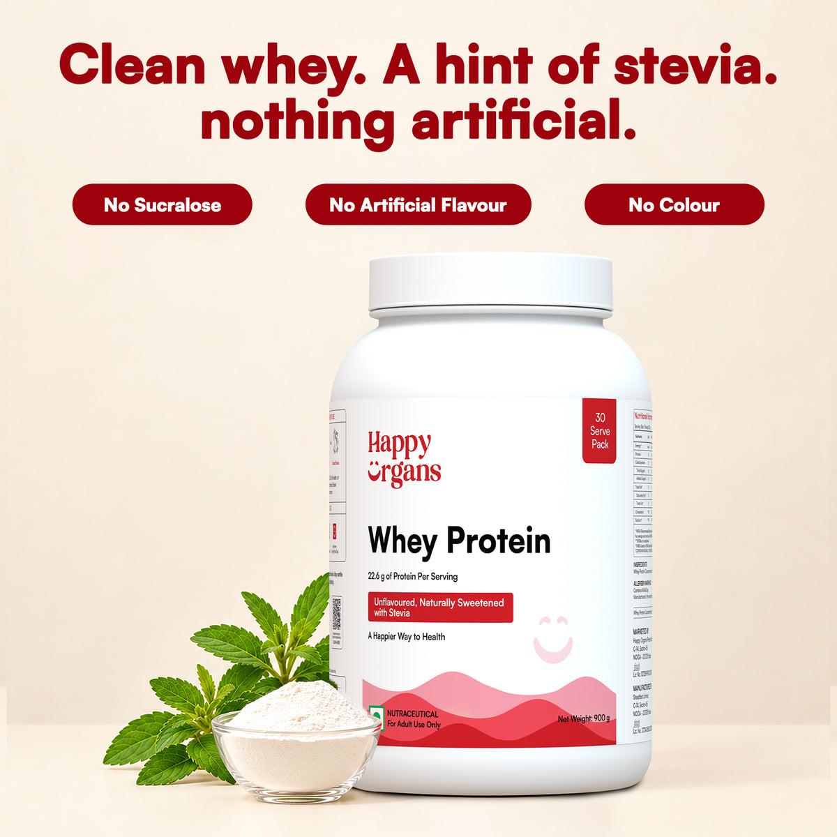 Unflavoured Whey Protein With Stevia