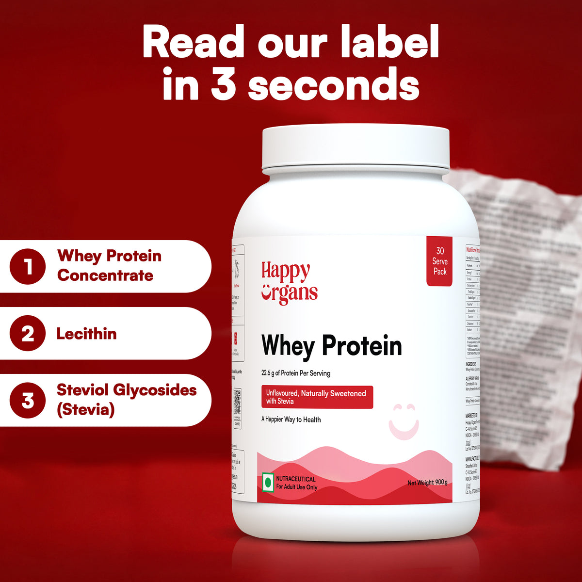 Unflavoured Whey Protein With Stevia
