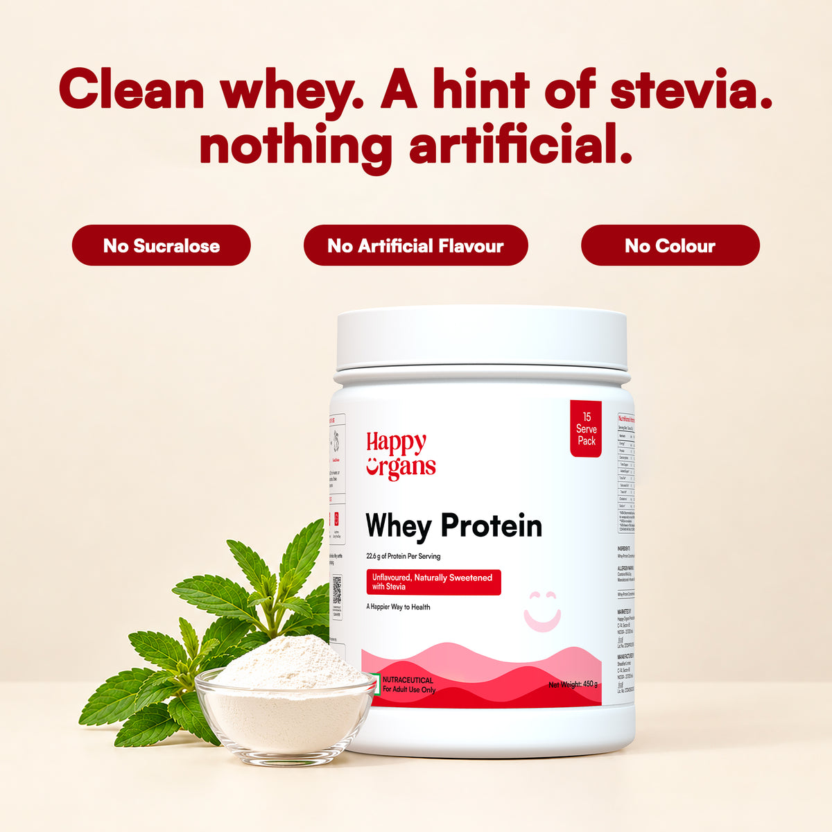 Unflavoured Whey Protein With Stevia